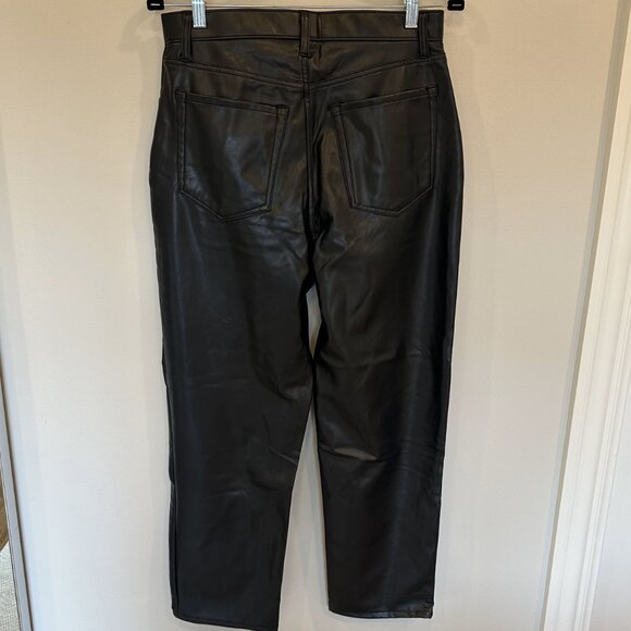 Abercrombie & Fitch Curve Love Vegan Leather Ankle Straight Pant, Size 30 - Picture 7 of 8